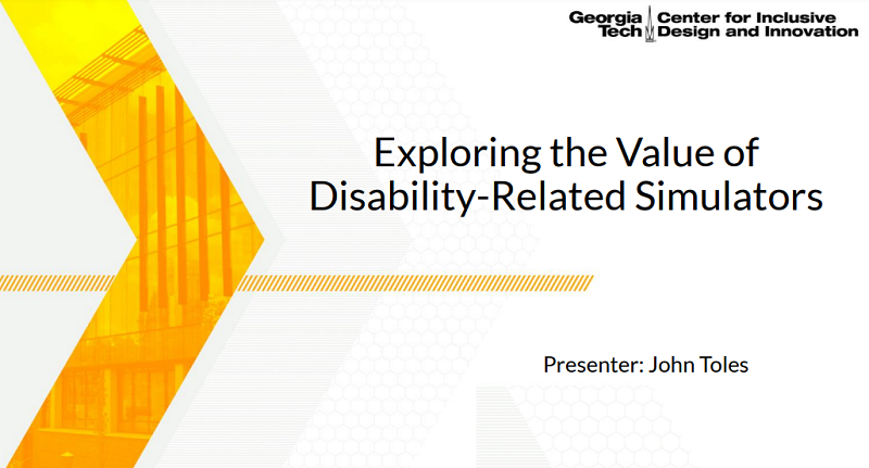 Exploring Value of Disability-Related Simulators Webinar