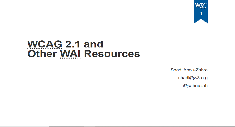 Exploring WCAG 2.1 and Other Resources Webinar